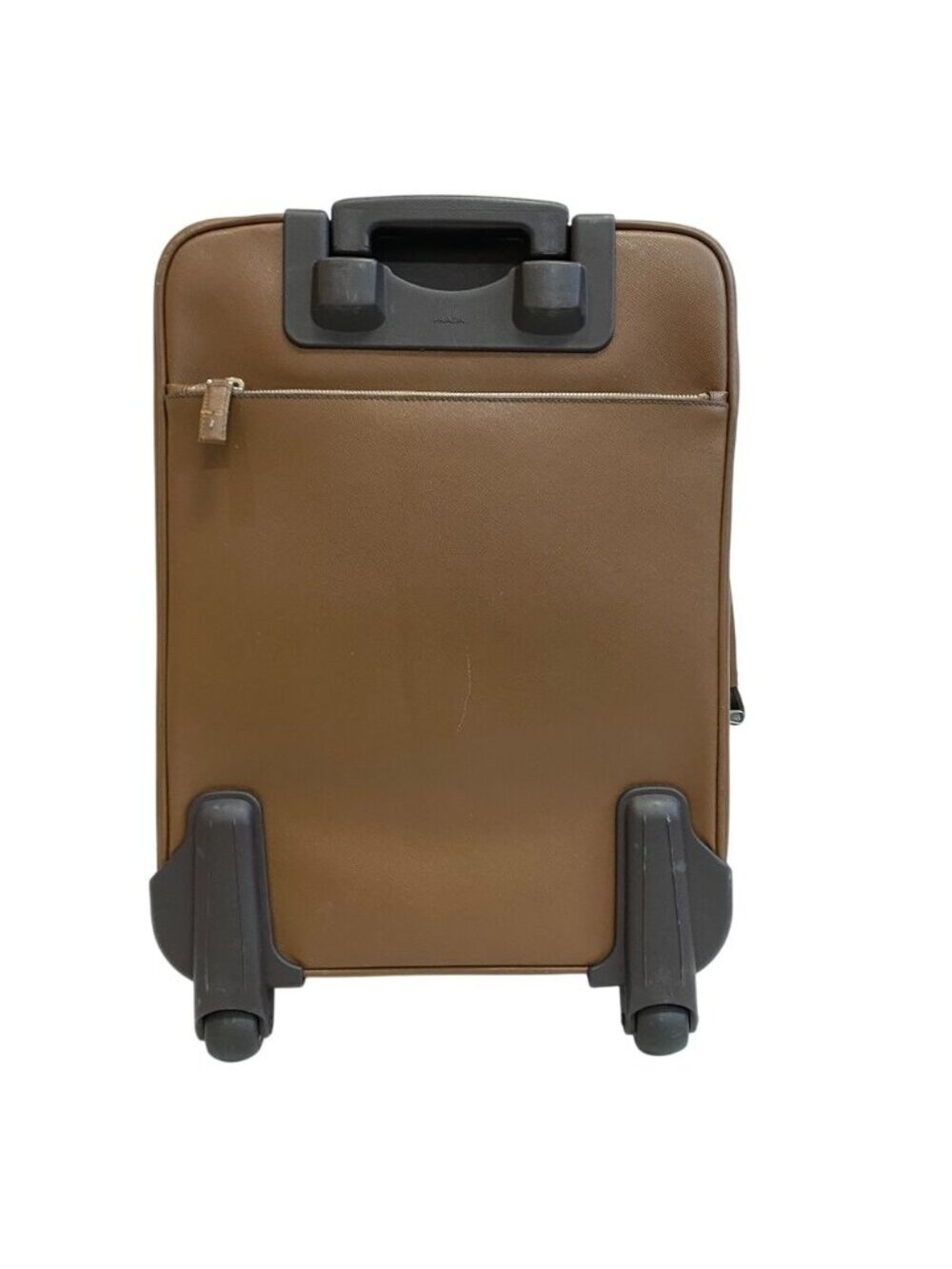 Prada Carry Case Travel Bag Triangle Plate Leather Shoes Brown - Picture 2 of 8